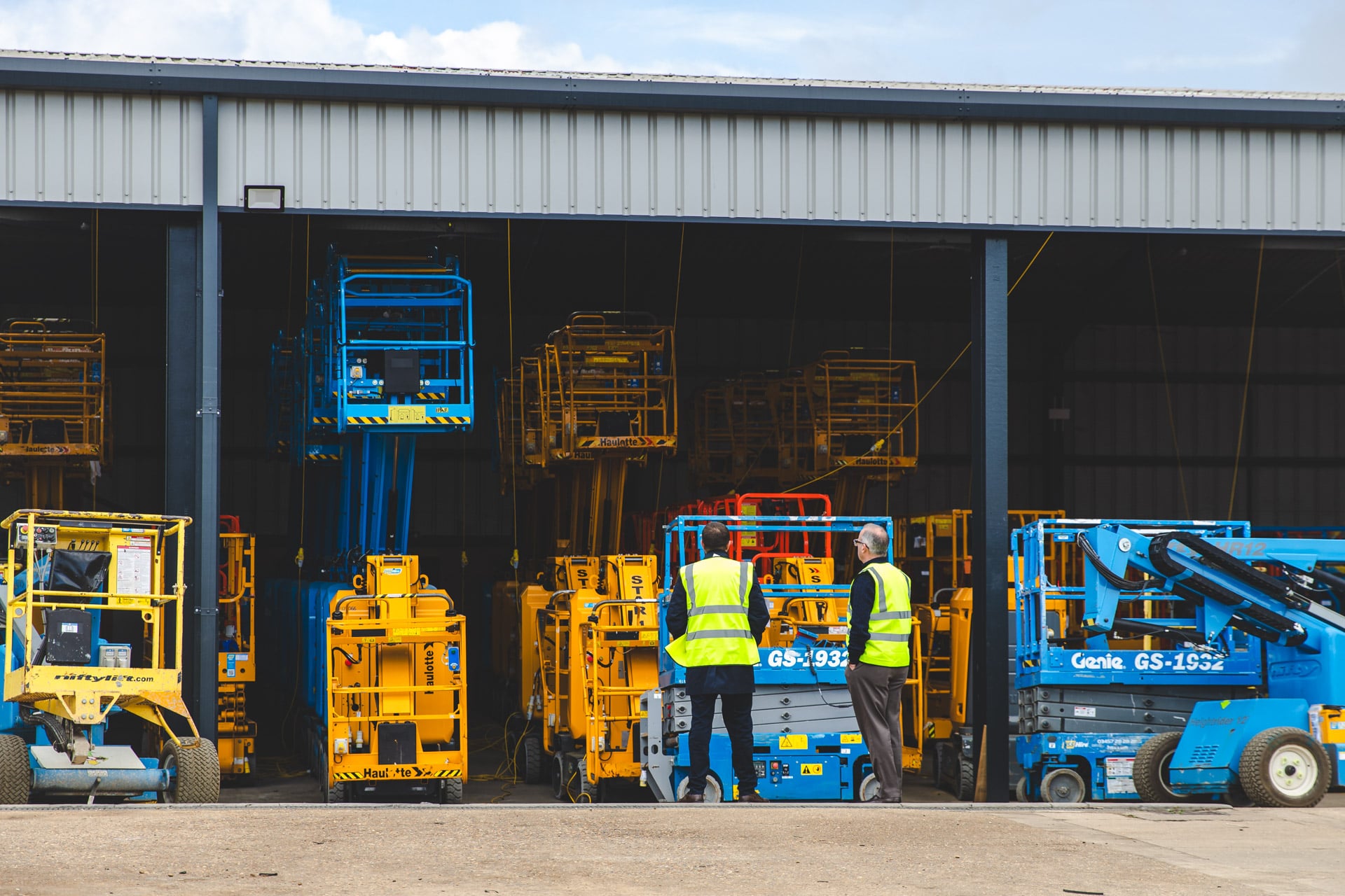 Access equipment at an HSS depot highlights the industry-wide commitment to wellbeing through The Lift Industry Mental Health Charter.